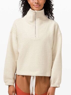 Lululemon • Textured 1/2 Zip Pullover
White Opal